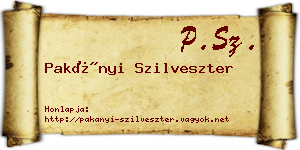 Pakányi Szilveszter névjegykártya